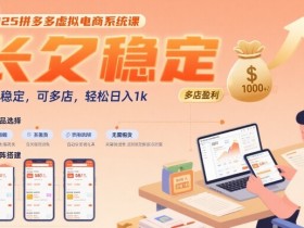 2025拼多多虚拟电商系统课，长久稳定，可多店，轻松日入1k