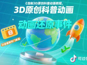 自制3D原创科普动画教程，动画还原事件，抖音最新热门赛道，可过伙伴计划