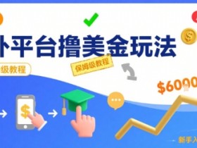 国外平台撸美金玩法，操作简单，0门槛，当月搞了6k+，保姆级教程【揭秘】