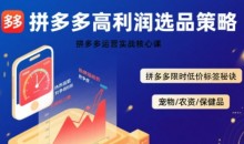 久号老师·拼多多选品暴利技术实战课，拼多多高利润选品策略，拼多多限时低价标签秘诀