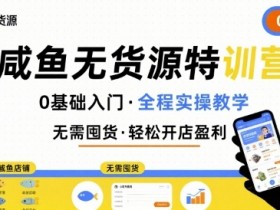 无货源特训营，0基础带你玩转咸鱼无货源