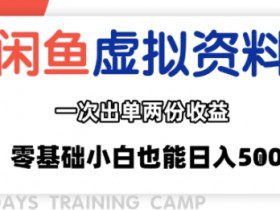 闲鱼虚拟资料新变现玩法，信息差项目，一次出单两份收益，无需囤货，可批量矩阵，零基础小白也能日入多张