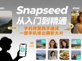 Snapseed从入门到精通，手机修图高手速成，一部手机就能修出摄影大片