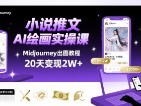 小说推文干货分享之AI绘画MJ出图实操课，用Midjourney做小说推文，20天挣2w