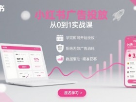 小红书广告投放从0到1的实战课，学完即可开始投放，拒绝无效广告消耗