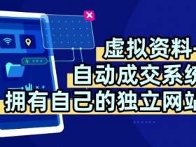 虚拟资料+独创全自动成交系统，拥有自己的独立网站，多平台教学，拥有多个渠道，日躺2张【揭秘】