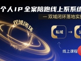 个人IP全案陪跑线上系统课-双域闭环落地实操课