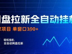 网盘拉新全自动挂G，独家项目，全自动运行完成拉新做任务，单窗口3张+【揭秘】