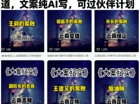 大案纪实短视频制作教学，热门赛道，文案纯AI写，可过伙伴计划
