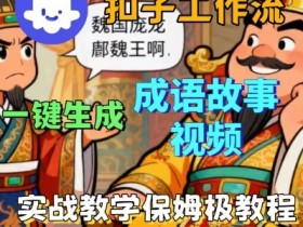 Coze扣子智能体工作流一键生成成语故事短视频，保姆级实战搭建教学