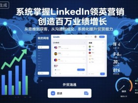 系统掌握LinkedIn领英营销，创造百万业绩增长，从思维到获客，从沟通到成交，系统化提升外贸能力