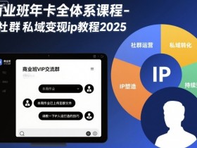商业班年卡全体系课程-社群私域变现ip教程2025