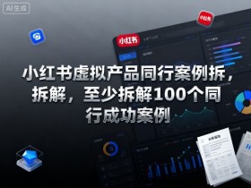 小红书虚拟产品同行案例拆解，至少拆解100个同行成功案例