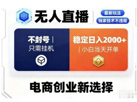 淘宝无人直播最新独家技术，不违规也不封号，只需要挂G，稳定日入2k＋,小白也能当天开单【揭秘】