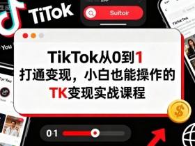 TikTok从0到1打通变现，小白也能操作的TK变现实战课程