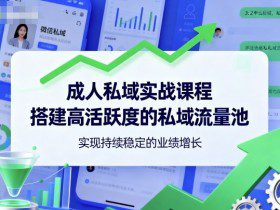 成人私域实战课程，搭建高活跃度的私域流量池，实现持续稳定的业绩增长