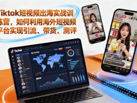 Tiktok短视频出海实战训练营，如何利用海外短视频平台实现引流、带货、测评