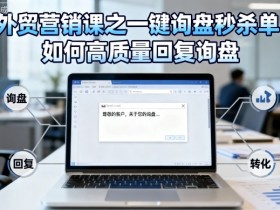 外贸营销课之一键询盘秒杀单，如何高质量回复询盘