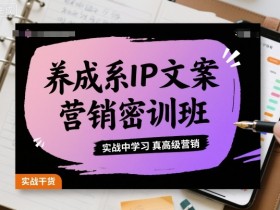 养成系IP文案营销密训班，实战中学习真高级营销