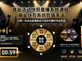 商业活动快剪直播系统课程，商业快剪系统剪辑手法