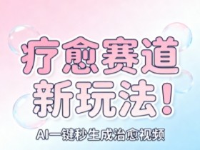 AI+疗愈+一键生成，一分钟一条素材，每天想要多少素材就多少素材，矩阵做，月入1W