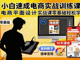 小白速成电商实战训练课，电商平面设计实战课零基础轻松学