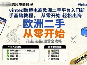 vinted跨境电商欧洲二手平台入门新手基础教程，从零开始轻松出海