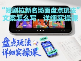 短剧拉新名场面盘点玩法文案怎么写，详细实操课