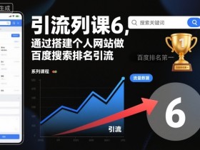 引流系列课6，通过搭建个人网站做百度搜索排名引流