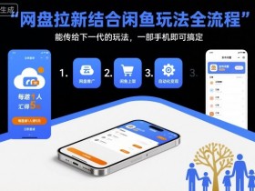 网盘拉新结合闲鱼玩法全流程，能传给下一代的玩法，一部手机即可搞定（附入口渠道以及实操教程）