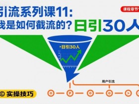 引流系列课11：我是如何截流的？日引30人【文档】