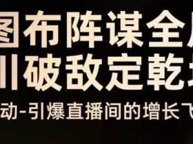 云图布阵谋全局千川破敌定乾坤，双擎驱动-引爆直播间的增长飞船，8月4日线下课