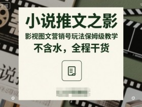 小说推文之影视图文营销号玩法保姆级教学，不含水，全程干货