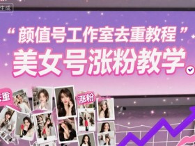 颜值号工作室去重教程，美女号涨粉教学