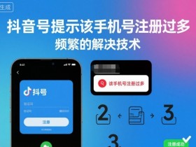 抖音号提示该手机号注册过多，频繁的解决技术