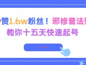 3.8w赞1.6w粉丝，邪修普法账号，教你十五天快速起号