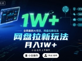 全网最新AI项目，网盘拉新玩法，小白也可上手操作，月入1W+【揭秘】